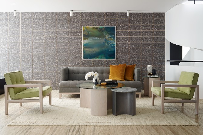 Contemporary living room designs by Greg Natale design chest armchair