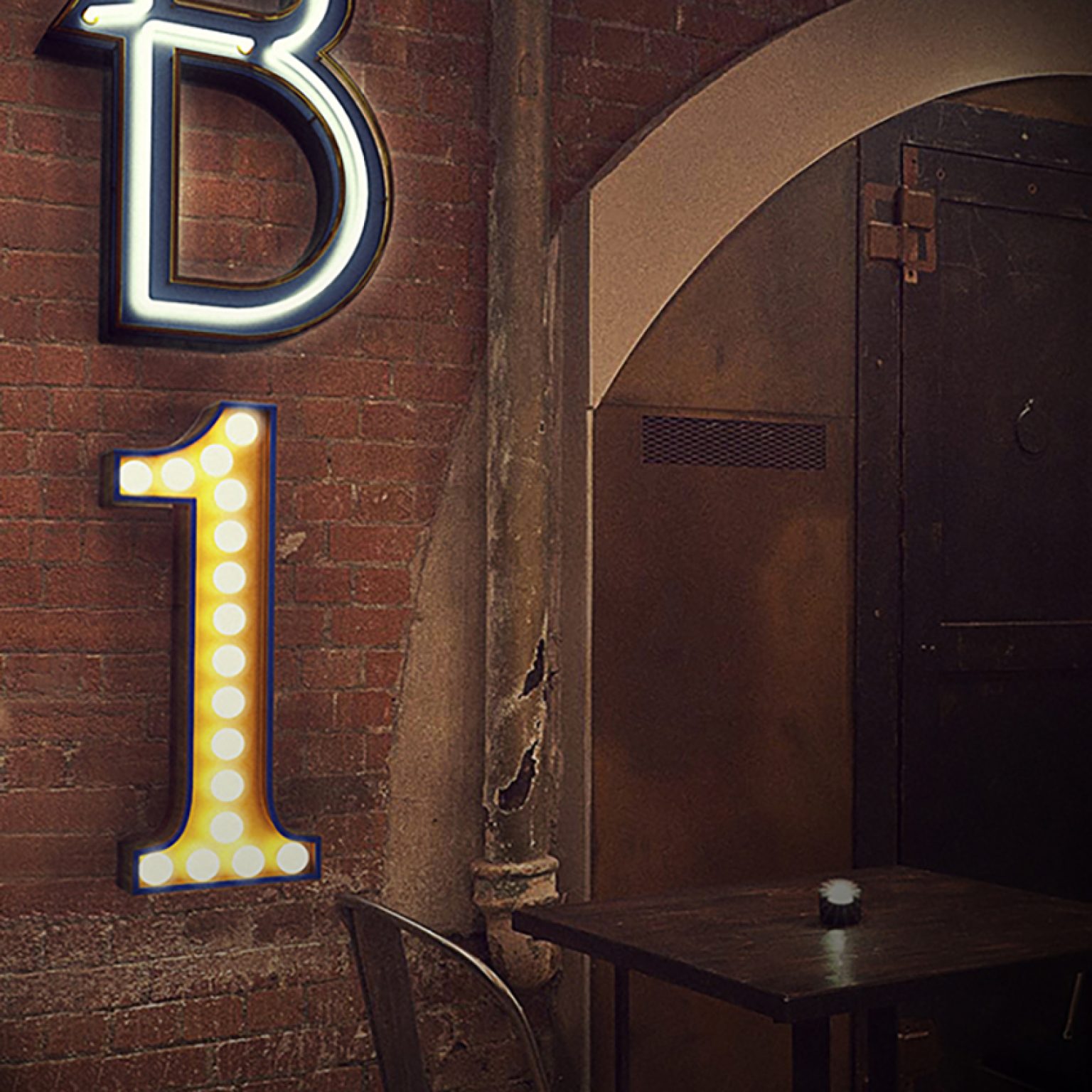 It isn't too bad being number 1 - With an eclectic touch, this 15 bulbs yellow lighting design has an outline in blue that will make your design project sophisticated and original like no other. With a height of 1 meter, this marquee lighting design can be floor lamp or a wall mounted. The marquee lamp that can customizable on demand, is available on a mini version