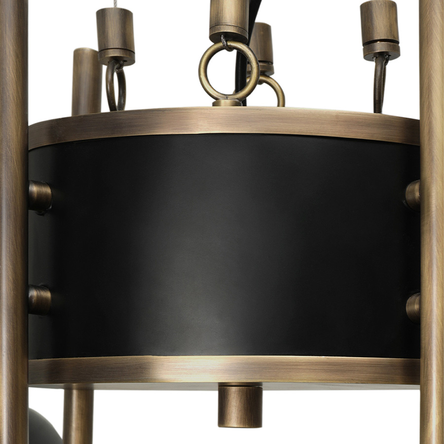 Inspired by the enigmatic life of Abbey Lincoln, this majestic pendant light will be the right lighting design choice for a dramatic dining room. A memorable piece that counts with golden finishes and black matte to give it a twist. This luxurious modern pendant lamp will be giving life and a statement to your modern home decor.