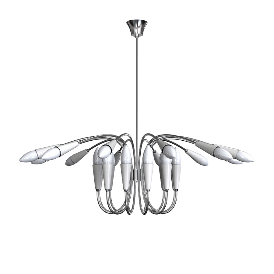 Drawing inspiration from one of the most acclaimed jazz singers of all time, DelightFULL’s designers created Aretha modern chandelier. It is a contemporary reinterpretation of mid-century lighting design classics that were used in the 50s and 60s. The body is 100% handmade in brass and the several bulb holders are made of Aluminium. A unique lighting design that will brighten your home décor or contract project.