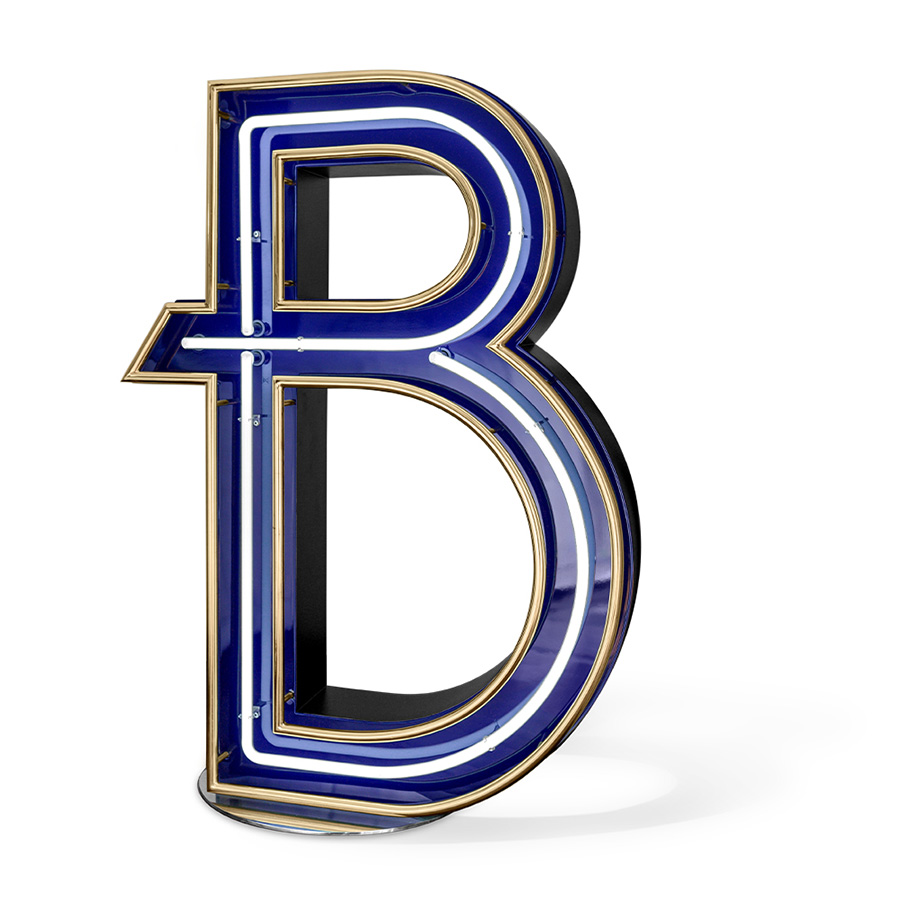 With its soft round deco shape, the graphic letter B, with a mixture of gold, black and blue fills any modern interior with luxury and elegance like no other. And just when you thought this lamp couldn’t surprise you more: you can place it outdoor too. Inspired by the icons of the art decor times, B stands for beauty, bohemian, brightness.