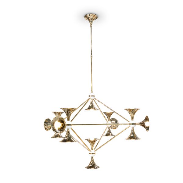 When creating the unique Botti Diamond suspension lamp, DelightFULL’s designers took the iconic structure handmade in brass, boosted with a sophisticated gold-plated finish, and elevated it with small series of Aluminium spheres creating the unique modern diamond shape, just like it was a precious stone.