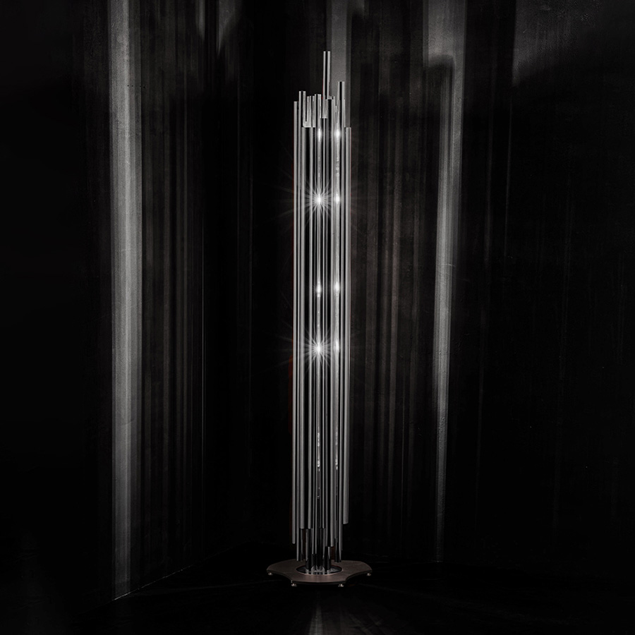 Dave Brubeck was the inspiration for one of DelightFULL’s more luxurious floor lamps. The art deco floor lamp represents in every single detail the way the jazz pianist musician blended very demanding rhythmic structures with improvisation in expressive and accessible ways. Therefore, in this lighting design, you can find asymmetrical gold plated tubes in order to attribute a contemporary lighting effect.
