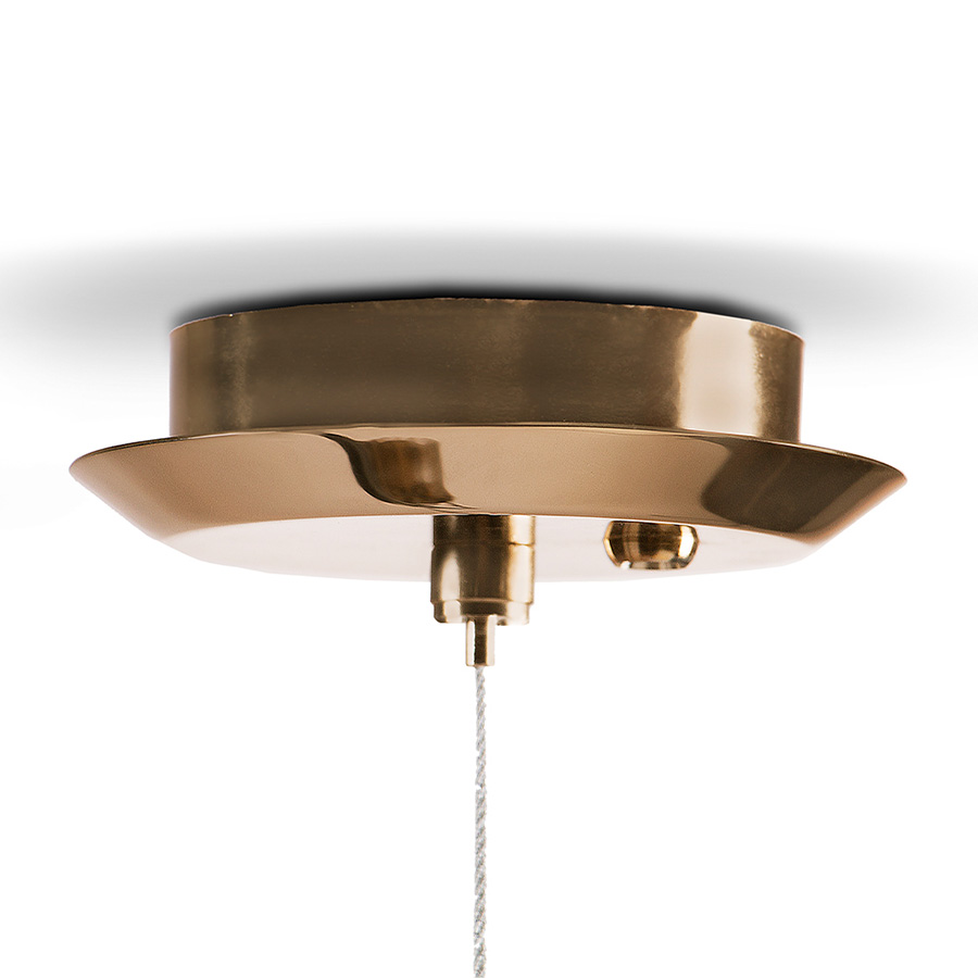 Inspired by Pianist Dave Brubeck, Brubeck pendant lamp is a great example of when art deco design exceptionally meets music. With a standard body built in brass and a gold-plated finish, this suspension lamp is available in a wide range of finishes: gold, nickel or copper plated, brushed brass or nickel, and aged brass. It is a an art deco brass lamp that will give a retro chic vibe to your new kitchen counter or even mid-century entryway.