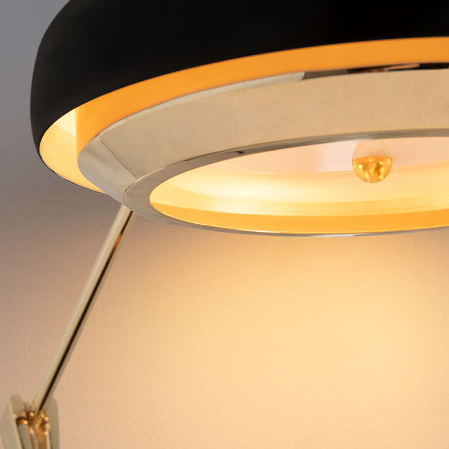 Carter desk, inspired by the icon Ron Carter is another addition to the Carter lighting family. The mid-century desk lamp has a soft casting light that will illuminate your home office design or workspace. With a stilnovo style, this mid-century desk lamp will maximize your workspace and prioritize your ambience. Perfect for a modern hotel lobby, this vintage modern desk lamp is handmade in brass, steel and aliminium with handmade detailing.