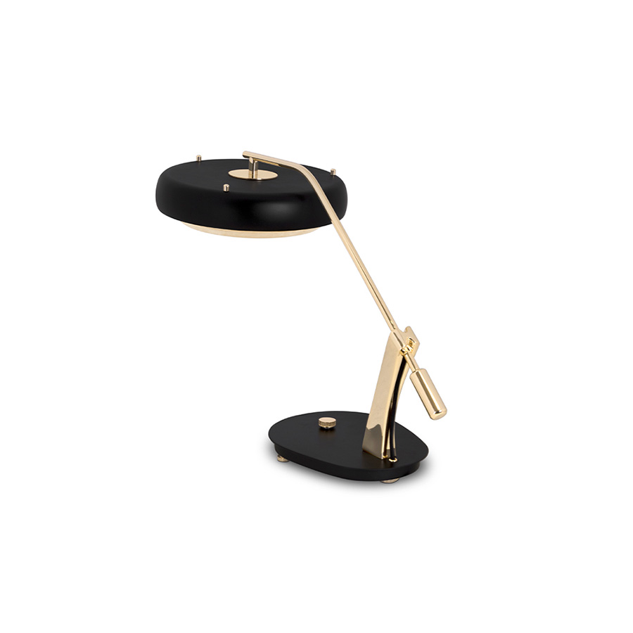 Carter desk, inspired by the icon Ron Carter is another addition to the Carter lighting family. The mid-century desk lamp has a soft casting light that will illuminate your home office design or workspace. With a stilnovo style, this mid-century desk lamp will maximize your workspace and prioritize your ambience. Perfect for a modern hotel lobby, this vintage modern desk lamp is handmade in brass, steel and aliminium with handmade detailing.