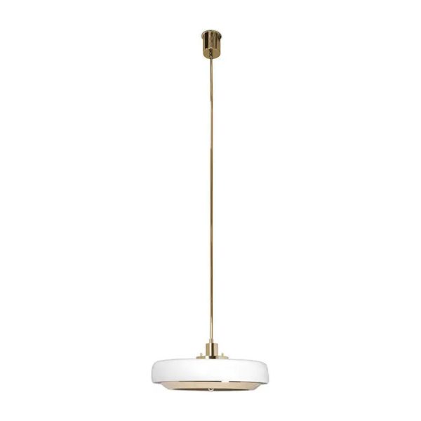 Is a singular piece that your modern home decor was missing. Designed with the great discoveries of space in mind, its unique shape is recognizable anywhere and its attention to detail is a one of a kind making this the perfect bespoke design. Handmade in polished brass and matte white, the soft casting light has all the perfect details to transform any project and create the perfect mood.