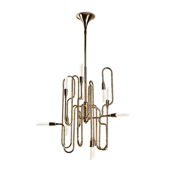 With an expressive harmonic beauty, Clark modern pendant light is one of DelightFULL’s most iconic pieces. This seemingly minimal lamp is handmade in brass, using the classic method of bending the brass twice into a rounded oblong shape, which allows for a bright cast of light. The standard finish is gold-plated, but it can also be customized in copper, nickel, or even receive an aged brass finish.