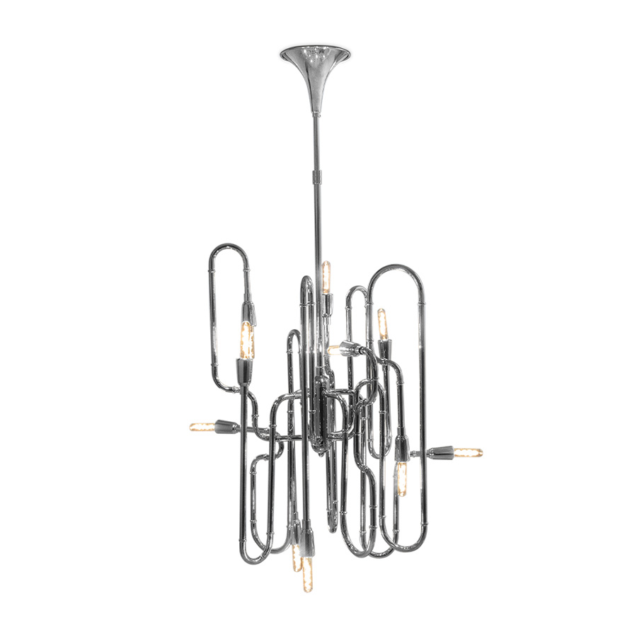 With an expressive harmonic beauty, Clark modern pendant light is one of DelightFULL’s most iconic pieces. This seemingly minimal lamp is handmade in brass, using the classic method of bending the brass twice into a rounded oblong shape, which allows for a bright cast of light. The standard finish is gold-plated, but it can also be customized in copper, nickel, or even receive an aged brass finish.