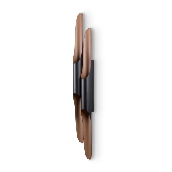 Coltrane mid-century wall sconce is inspired by the famous John Coltrane. Made from two original Coltrane lamps adjacent to one another to create a new design, this lighting piece is sure to steal the scene in your decor! Handmade in steel by DelightFULL’s skilled artisans, it is a great example of how less is more. This wall light fixture has matte black and gold powder paint finishes, which give it a more contemporary style.