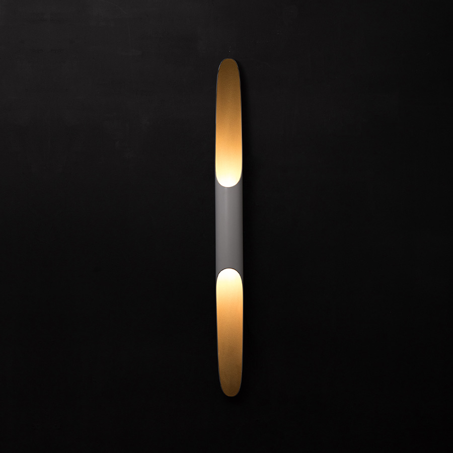 Coltrane mid-century wall sconce is inspired by the famous John Coltrane and it is the perfect piece to create a beautiful lighting effect both indoors and outdoors. Handmade in steel by DelightFULL’s skilled artisans, it is a great example of how less is more. This wall light fixture has matte black and gold powder paint finishes, which give it a more contemporary style.