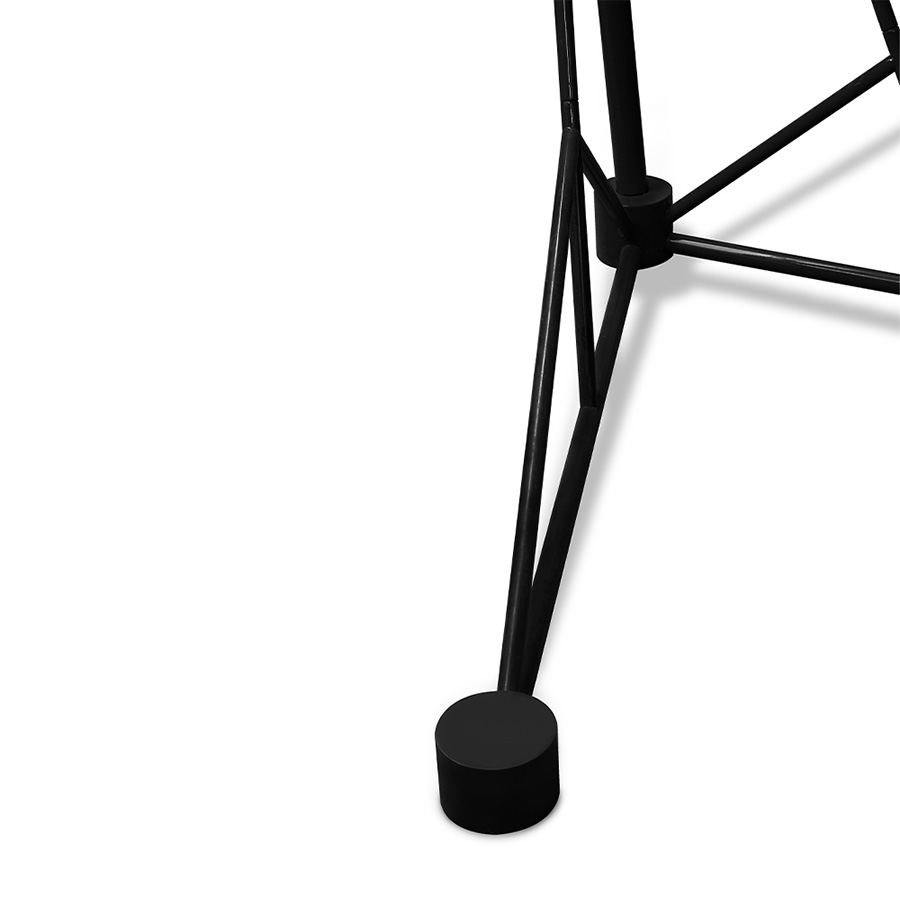 Meet Diana floor lamp, the tallest floor lamp of Heritage collection. Diana is an industrial floor lamp with a mid-century modern design, perfect for big industrial lofts and artistic studios. Built out of steel with a nickel plated finish, this floor light has a giant lamp shade that features a glossy red lacquer on the outside and a matte white interior finishing.