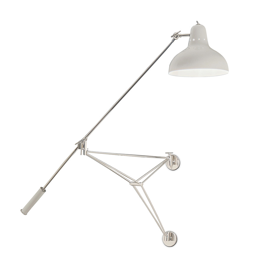 Diana is a vintage industrial wall lamp, inspired by the classic designs of the mid-century modern age. A true industrial design icon, Diana has a mount and swing arm handmade in brass, with a lamp shade made in Aluminium. The counterweight we find at the extremity is made out of steel for a more secure grip.