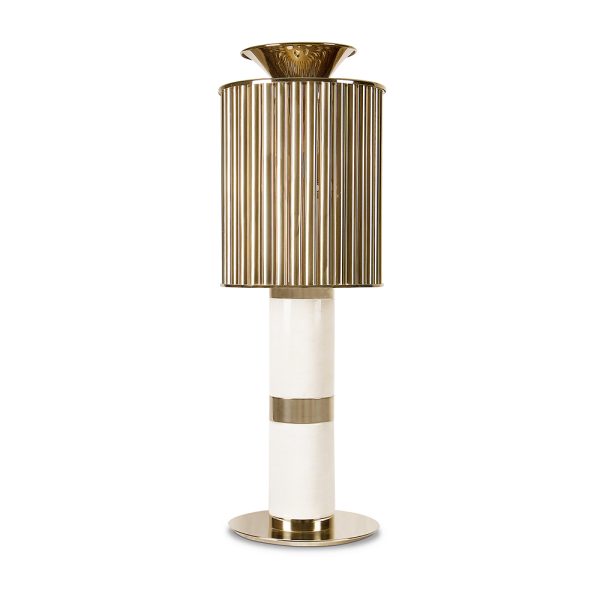 Almost 28 inches high, this brass desk lamp is much more than that. Handmade in brass and Estremoz marble, both the body and the shade received a gold-plated finish in order to emphasize its luxurious characteristics. Probably DelightFULL’s most exclusive design, this gold desk lamp features elegant handmade details all around the shade. With an exquisite design, it suits any classic entryway or dining room.