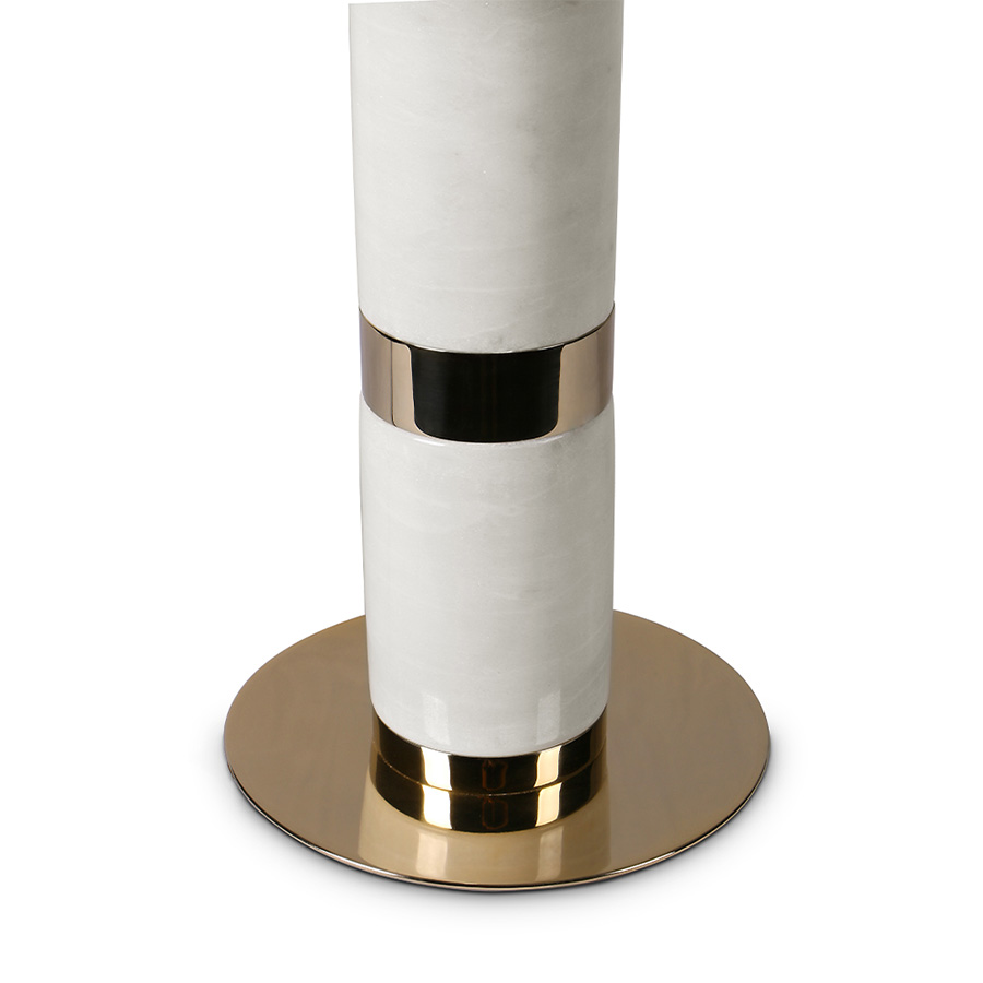 Almost 28 inches high, this brass desk lamp is much more than that. Handmade in brass and Estremoz marble, both the body and the shade received a gold-plated finish in order to emphasize its luxurious characteristics. Probably DelightFULL’s most exclusive design, this gold desk lamp features elegant handmade details all around the shade. With an exquisite design, it suits any classic entryway or dining room.