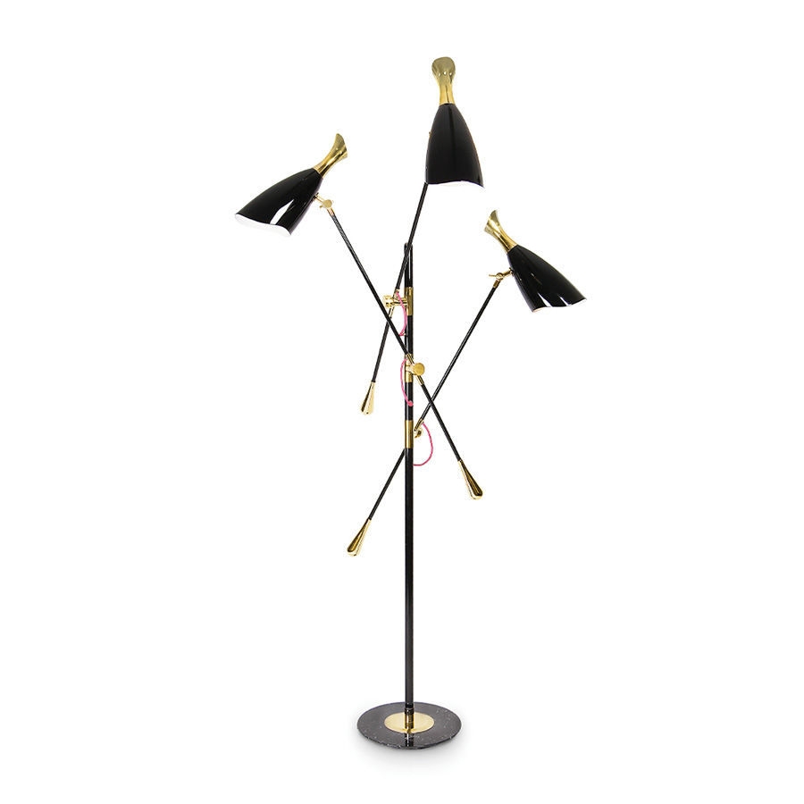 Duke Ellington has been an inspiration to the world to many artists and musicians. Therefore, DelightFULL’s designers have decided to pay a tribute to this iconic jazz musician and create Duke floor lamp. With a short silhouette and a single swing, Duke floor lamp is a retro-styled accessory for every single mid-century modern interior design. Each cone lamp shade is conducted by a brass arm and its counter-weight.