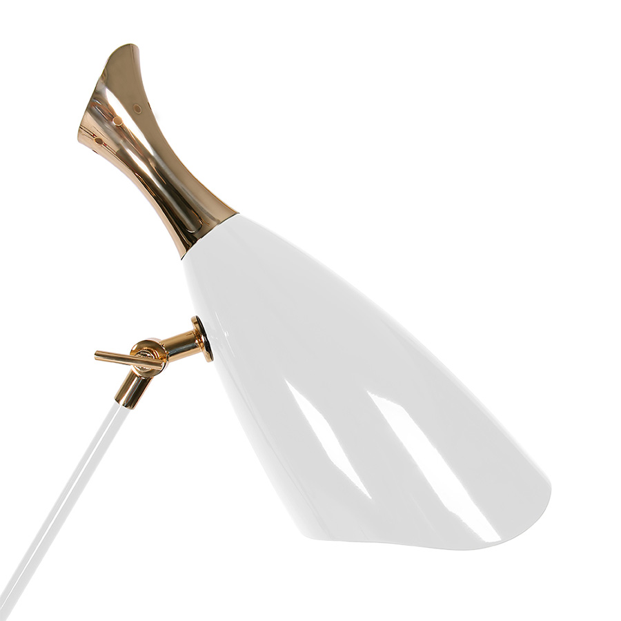 Duke Ellington has been an inspiration to the world to many artists and musicians. Therefore, DelightFULL’s designers have decided to pay a tribute to this iconic jazz musician and create Duke floor lamp. With a short silhouette and a single swing, Duke floor lamp is a retro-styled accessory for every single mid-century modern interior design. Each cone lamp shade is conducted by a brass arm and its counter-weight.