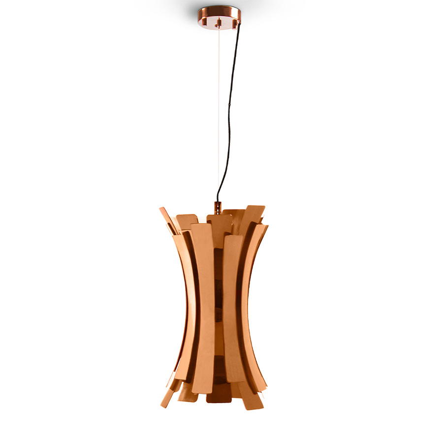 Etta pendant lamp boasts a nostalgic and feminine retro glow, courtesy of the jazz singer Etta jones, which was the inspiration for this curvy lighting fixture. Etta is a luxurious pendant light with 20 different brass leaves, which are all shaped and assembled by hand by DelightFULL’s skilled artisans. Etta’s standard copper plated finish helps to provide a soft and warm light, that is cast through its layers, giving a romantic ambiance to any setting.