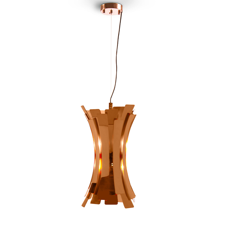 Etta pendant lamp boasts a nostalgic and feminine retro glow, courtesy of the jazz singer Etta jones, which was the inspiration for this curvy lighting fixture. Etta is a luxurious pendant light with 20 different brass leaves, which are all shaped and assembled by hand by DelightFULL’s skilled artisans. Etta’s standard copper plated finish helps to provide a soft and warm light, that is cast through its layers, giving a romantic ambiance to any setting.