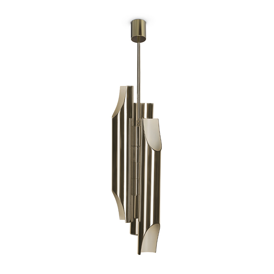 A modern, sleek design that will complement the decor in any setting. This beautiful uniquely design industrial pendant lighting is simply one of DelightFULL’s top best sellers. Up to 5 tubes and with a structure tailor-made in steel, Galliano produces a unique and gorgeous lighting effect. The body is covered by gold-plated interior finish, while on the outside they were painted a matte black, which provides a unique pendant lamp.