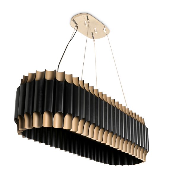 Feel the true luxury’s statement with this modern, yet minimalistic suspension lamp. Galliano Snooker has a shape inspired by a pipe of organ, and it will be the perfect acquisition for your cocktail evenings! It has a geometric design of combined pipe tubes, and when you think you saw it all, turn the lights on! Handmade in steel, the features include a nickel-plated finish applied by some of the best artisans in Portugal.