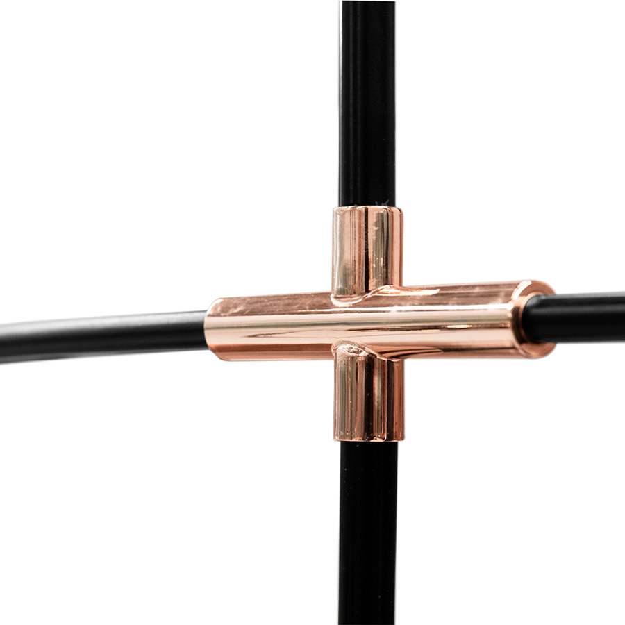 Inspired by the incredible jazz musician Benny Goodman, this elegant suspension lamp will light up any design project or room. A memorable piece that features golden finishes, and black matte details, in a modern and classic twist that make this lamp so special and unique. This luxurious lamp with fashionable round shapes will be a statement piece for any modern home decor.