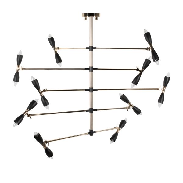 Inspired by the iconic mid-century era, Hank suspension light brings a graceful, organic shape to any room. Perfect for a mid-century modern interior, this lighting design offers the open look that is a great choice for today’s demand of stylish interior. This dazzling lamp has its body in brass and its shade in Aluminium.