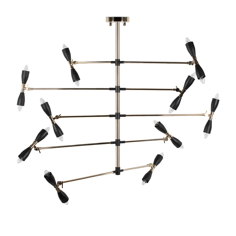 Inspired by the iconic mid-century era, Hank suspension light brings a graceful, organic shape to any room. Perfect for a mid-century modern interior, this lighting design offers the open look that is a great choice for today’s demand of stylish interior. This dazzling lamp has its body in brass and its shade in Aluminium.