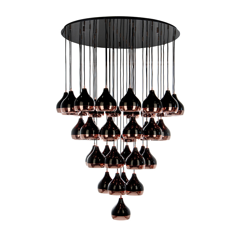 Hanna modern chandelier is a breathtaking lighting design that is made in brass and Aluminium with gold plated and white matte shades. Pair it with a modern or contemporary decor as a chic accent piece. This white suspension chandelier is the perfect lighting option to compliment vintage and industrial decors. The gold plated finishes will add the final touches to any home decor.