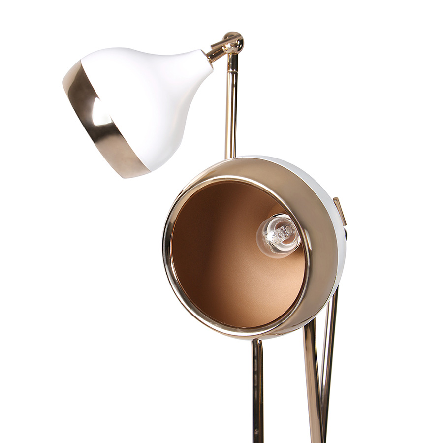 Hanna is a vintage floor lamp that will suit perfectly in your mid-century modern living room or vintage retro design hallway. With a structure made of polished marble estremoz and with multiple lamp shades made of brass and Aluminium, this floor light is a pure mid-century modern lamp full of grace and charm. Its flexible lamp shades allow you to spread the light anywhere you want it to be.