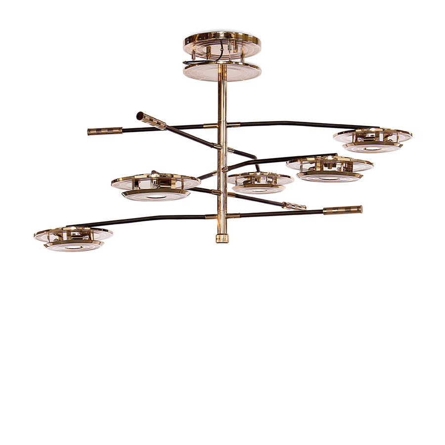 With a shape that was inspired by a golden vinyl player, Hendrix suspension lamp is a tribute the American rock guitarist, singer, and songwriter: Jimi Hendrix. This gold plated luminaire captures your attention letting you feel the acoustics of the bright Hendrix guitar and reminding us the high fidelity audio reproductions.