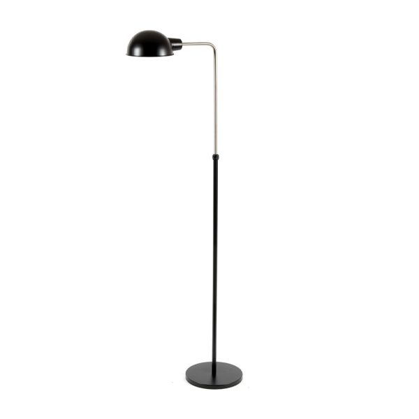Inspired by the amazing personality of Herbie Hancock, Herbie floor lamp provides a brilliant warm vibe to every mid-century modern room. With a structure handmade in brass, its matte black exterior is complemented by a matte white interior shade. The standing lamp offers the possibility to regulate its direction and height from 47, 24“ to 63 inches.