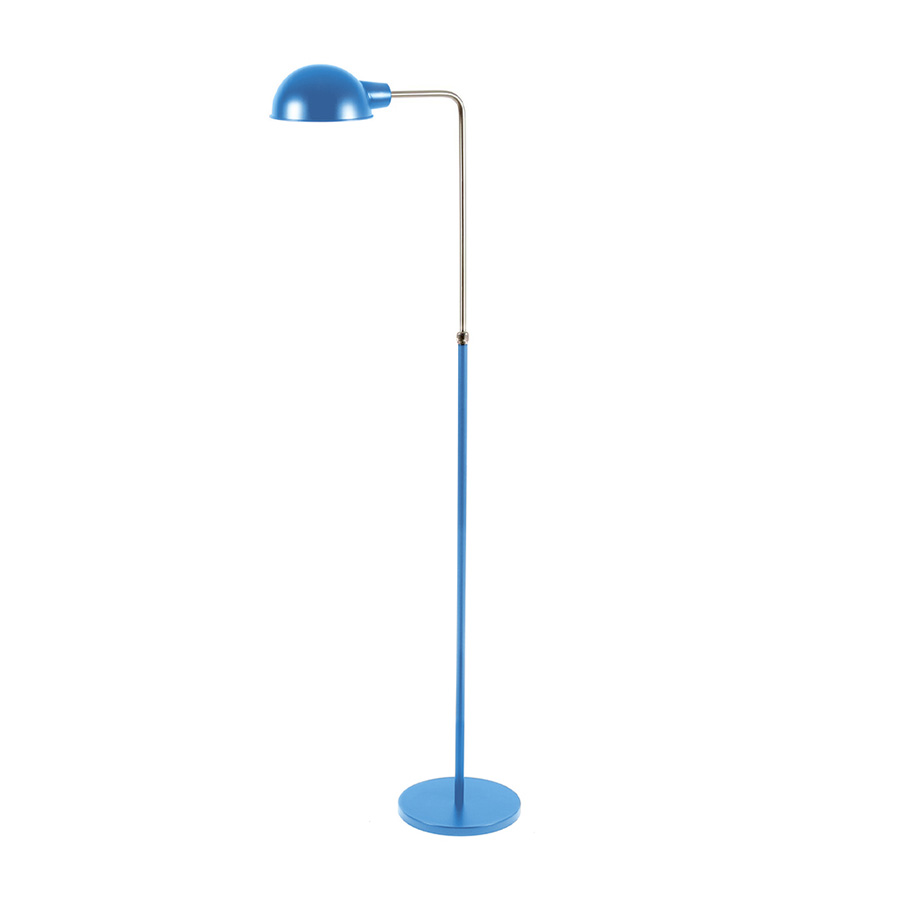 Inspired by the amazing personality of Herbie Hancock, Herbie floor lamp provides a brilliant warm vibe to every mid-century modern room. With a structure handmade in brass, its matte black exterior is complemented by a matte white interior shade. The standing lamp offers the possibility to regulate its direction and height from 47, 24“ to 63 inches.