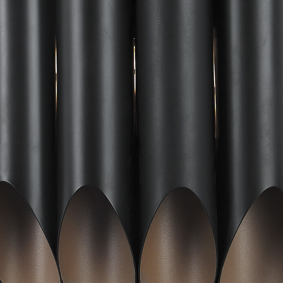 Inspired by the big afro hairstyles that popularized the 60s, Kravitz modern chandelier is also a tribute to the bold, multiple award-winning rock star, Lenny Kravitz. This unique chandelier has a series of tubes in a circular pattern trimmed to be shaped similar to a ball. With a structured handmade of Aluminium, Kravitz features a matte black exterior and a gold powder paint interior finishing.