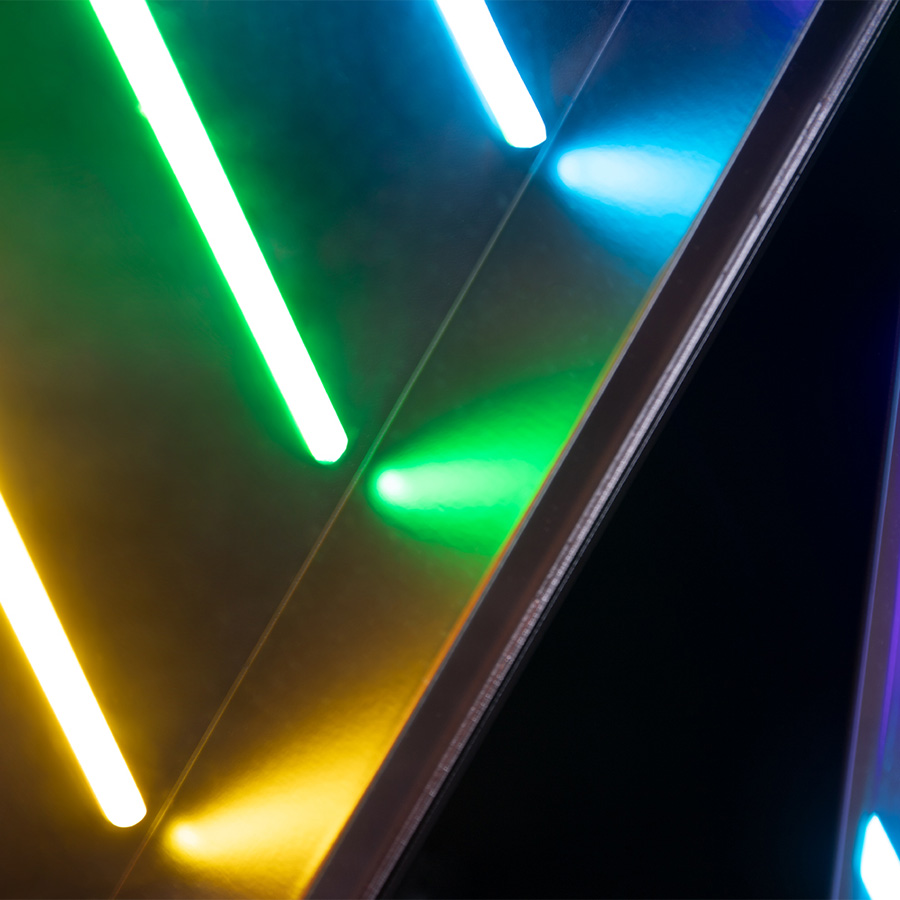 An eye-catching touch to a big, bold and bright marquee letter design. A unique way of bringing a unique, colourful and cheerful touch to any exterior or interior design project. With its stunning rainbow neon effect, this versatile lighting design can be placed in the wall or on the floor. Coming with a large anti-reflective acrylic panel to protect the neons this marquee letter design has 1 meter and its handmade in acrylic and Aluminium. Customizable on demand it's also available in a mini version, this marquee letter is perfect for a fun lobby.