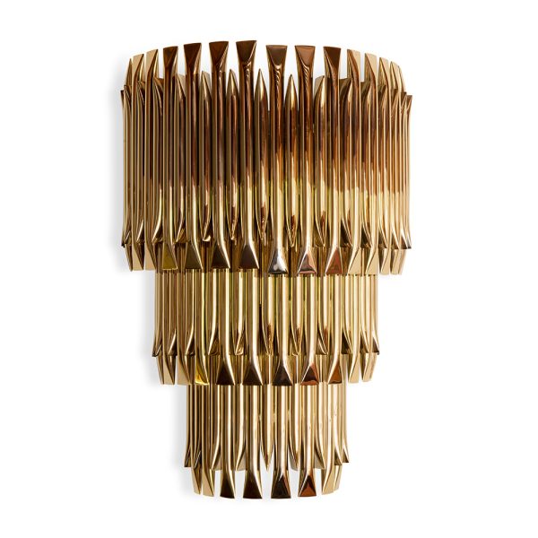 Matheny wall has a complex and attractive geometry design of combined tubes. In this variation, three of the original designs are combined on top of each other in a cascade of metal pipes to create a new impressive piece.This unique lamp combines a mid-century modern design with a classic style to make a statement. A modern wall light 100% handmade in brass with a brushed nickel finish. With 4 lamps, we recommend you to use G9 bulbs.