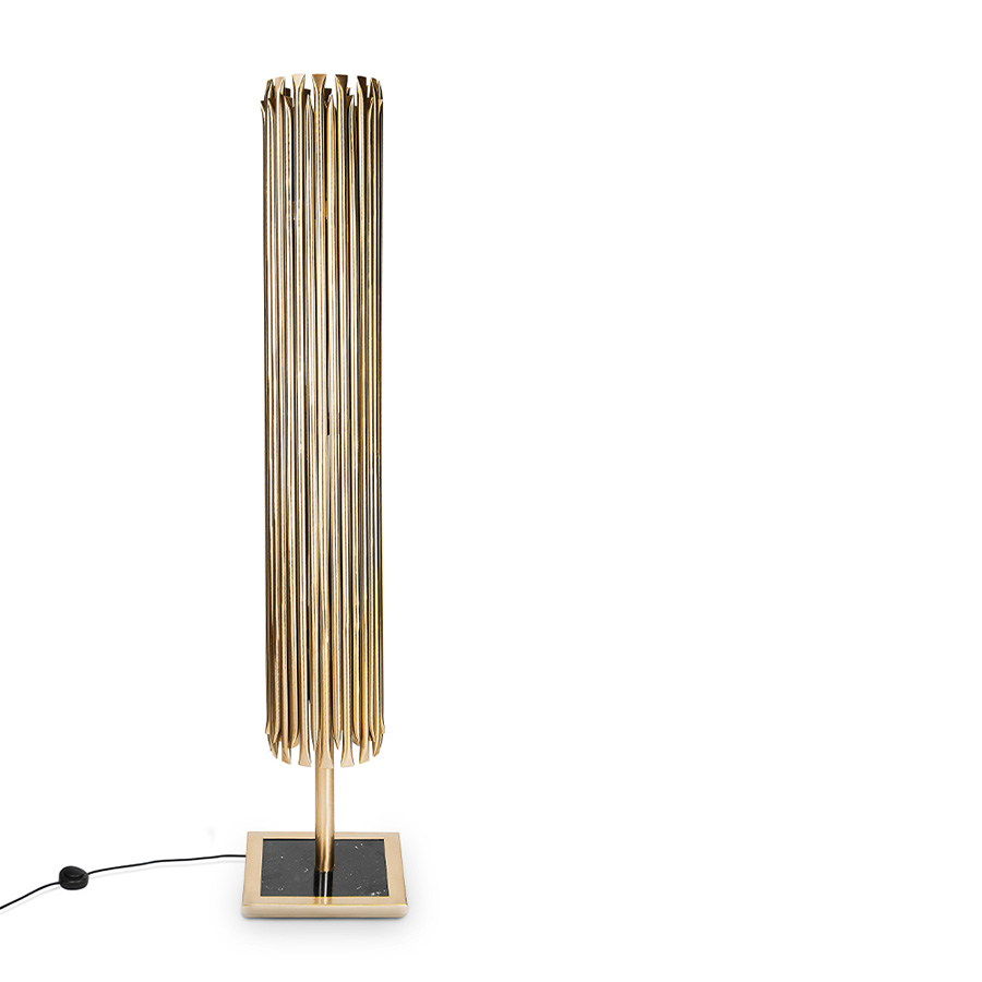 Matheny stilnovo floor lamp came to reinvent classic designs with a high aesthetic feeling. Gathering influences from American jazz guitarist Pat Metheny, DelightFULL’s designers created a lamp that incorporates elements of progressive, mid-century and contemporary design. Going as tall as 65 inches, this tall floor lamp is composed of geometric golden tubes that reflects the sophistication of the mid-50s.