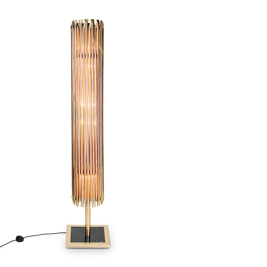 Matheny stilnovo floor lamp came to reinvent classic designs with a high aesthetic feeling. Gathering influences from American jazz guitarist Pat Metheny, DelightFULL’s designers created a lamp that incorporates elements of progressive, mid-century and contemporary design. Going as tall as 65 inches, this tall floor lamp is composed of geometric golden tubes that reflects the sophistication of the mid-50s.
