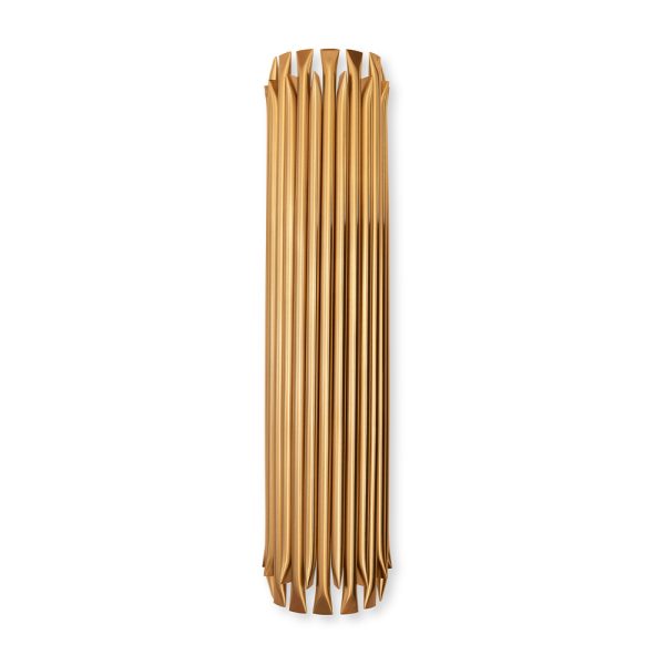 Matheny wall light has a complex and attractive geometry design of combined tubes. This unique lamp combines a mid-century modern design with a classic style that will make a statement in your home. Providing a subtle glow, this modern wall light is 100% handmade in brass and has a brushed nickel finish. With 4 lamps, we recommend you to use G9 bulbs.
