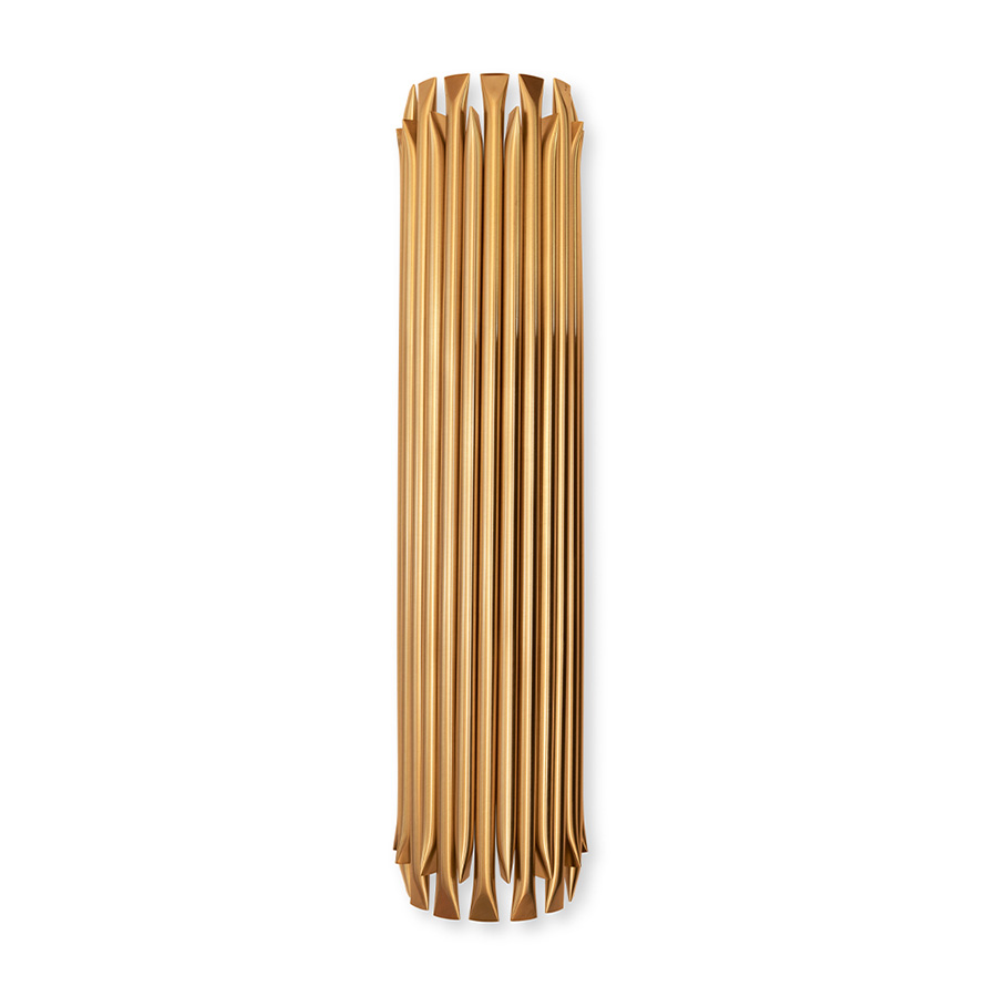 Matheny wall light has a complex and attractive geometry design of combined tubes. This unique lamp combines a mid-century modern design with a classic style that will make a statement in your home. Providing a subtle glow, this modern wall light is 100% handmade in brass and has a brushed nickel finish. With 4 lamps, we recommend you to use G9 bulbs.