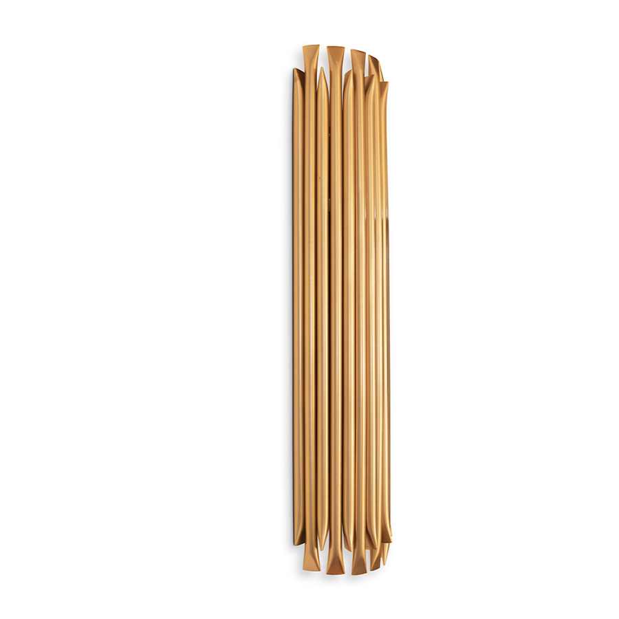 Matheny wall light has a complex and attractive geometry design of combined tubes. This unique lamp combines a mid-century modern design with a classic style that will make a statement in your home. Providing a subtle glow, this modern wall light is 100% handmade in brass and has a brushed nickel finish. With 4 lamps, we recommend you to use G9 bulbs.