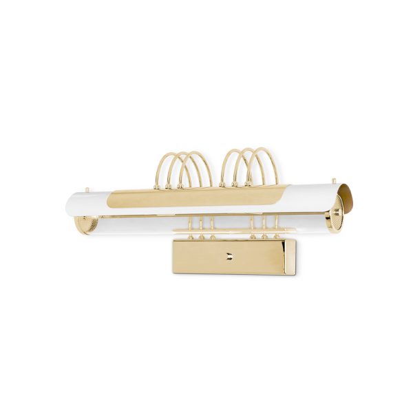 Nancy wall lamp is the lighting piece that will add that extra glow to your mid-century modern house. The lamp is handmade in brass and Aluminium and it has golden arcs, a typical art déco detail. You can turn on light with the mid-century pull chain, and get ready to enlighten your world and set the perfect mysterious, yet elegant ambiance.