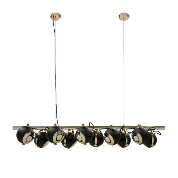 Scofield is an unusual lamp with a modern aesthetic appeal. Each light and bracket rotate separately allowing different light focuses in one single space, making this fixture a super functional piece. The mid-century modern lamp has round lampshades in Aluminium, that can support different activities and create a modern design in the room.