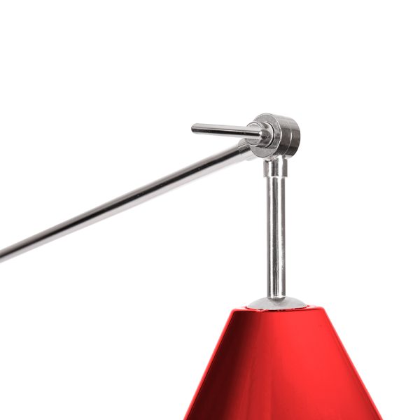 Sinatra is a modern chandelier that was inspired by Frank Sinatra’s song “New York, New York”. Handmade in brass and with a nickel plated finish, Sinatra reflects the popular classics from the mid-century period of design. The three lamp shades have a distinctive appearance crafted in Aluminium and have a glossy red finish. The counterweights are made of iron and have also a glossy red finish.