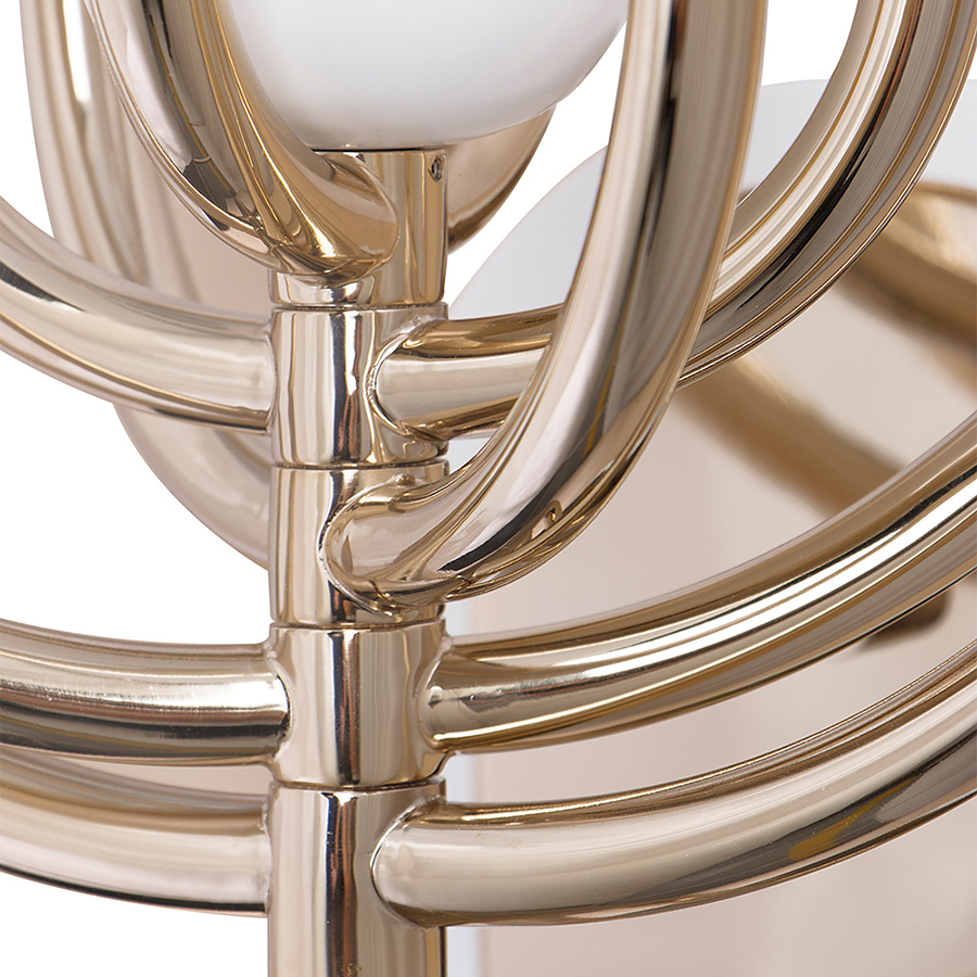 Turner is the perfect vintage addition to the Heritage Collection of DelightFULL. With 5 oval arcs made in brass, this vintage wall light was inspired by Tina Turner’s electrifying dance moves. Turner wall light features a small lamp shade made in Aluminium lacquered a matte white.