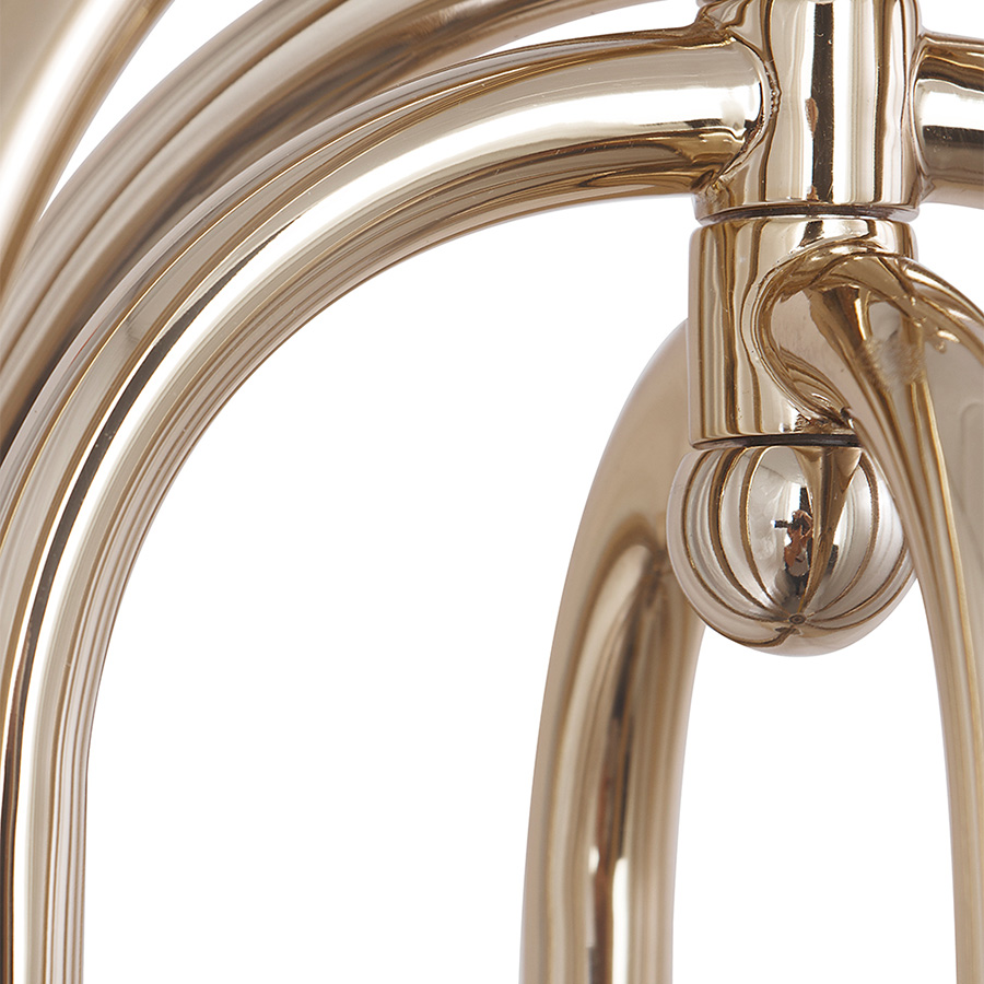 Turner is the perfect vintage addition to the Heritage Collection of DelightFULL. With 5 oval arcs made in brass, this vintage wall light was inspired by Tina Turner’s electrifying dance moves. Turner wall light features a small lamp shade made in Aluminium lacquered a matte white.