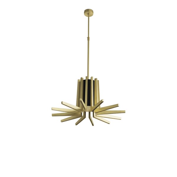 Inspired by the Turin’s beautiful Palazzo del Lavoro by Pier Luigi Nervi and Gio Ponti, this unique suspension embodies a look of a stylized plant with a round-shaped heart with the arms that rise like gilded branches. The Italian inspiration behind the lamp guides its design, creating an artistic shape with rough lines that perfectly fit a luxury home. Add this stunning suspension lamp to a grand living room to create a visually interesting effect amidst your remaining pieces.
