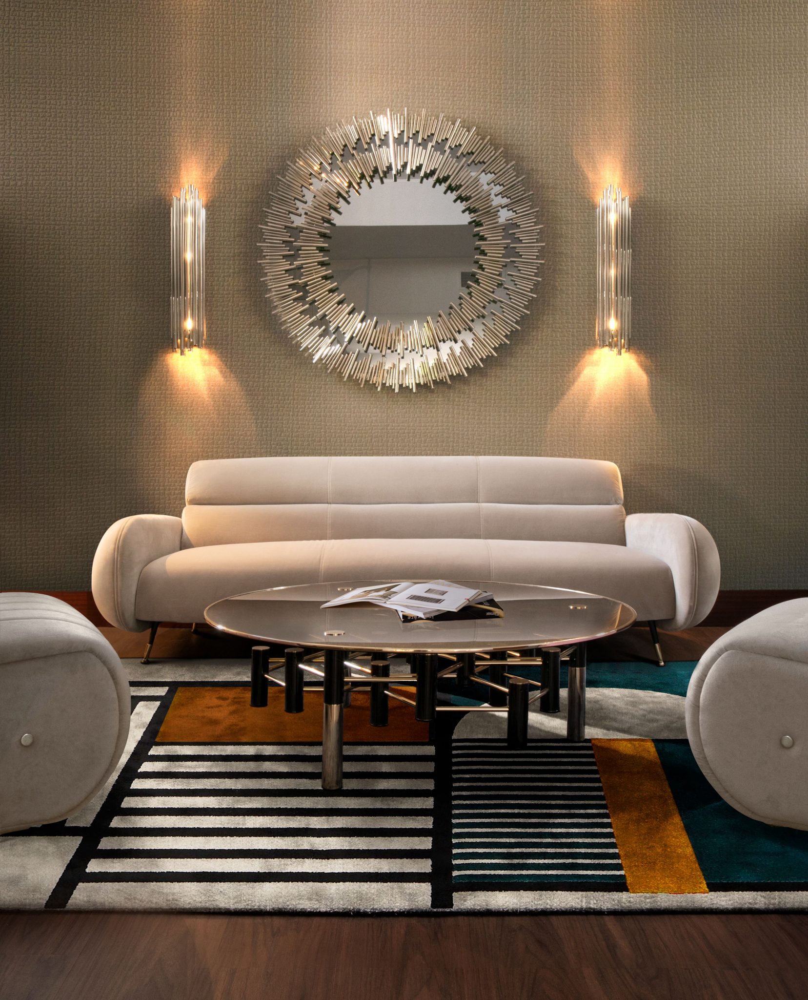 LUXURIOUS MID-CENTURY MODERN LIVING ROOM
