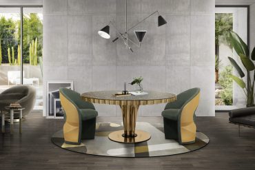 MID-CENTURY DINING ROOM WITH SINATRA SUSPENSION