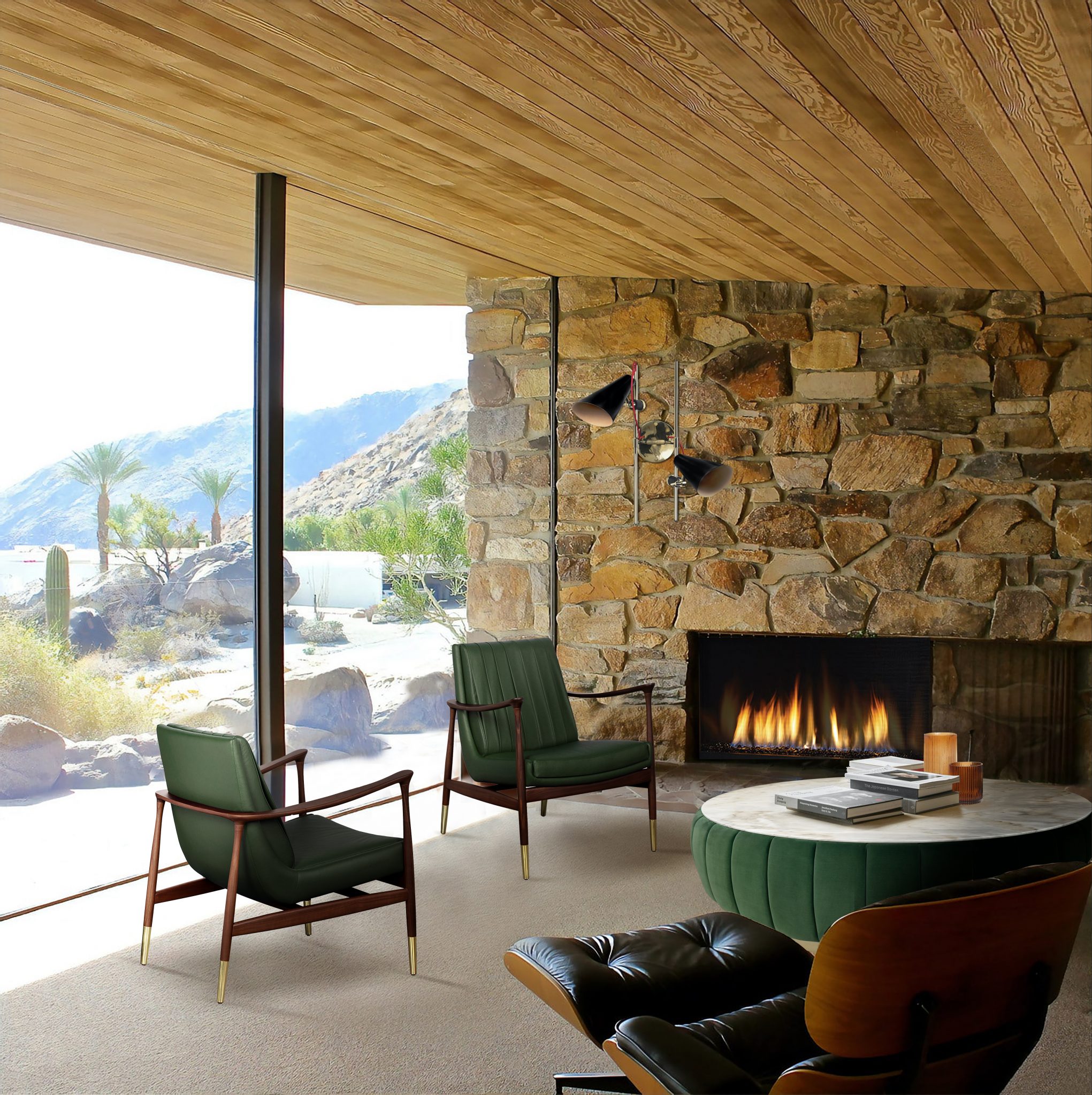 CLASSIC MODERN LIVING ROOM WITH MID-CENTURY STYLE